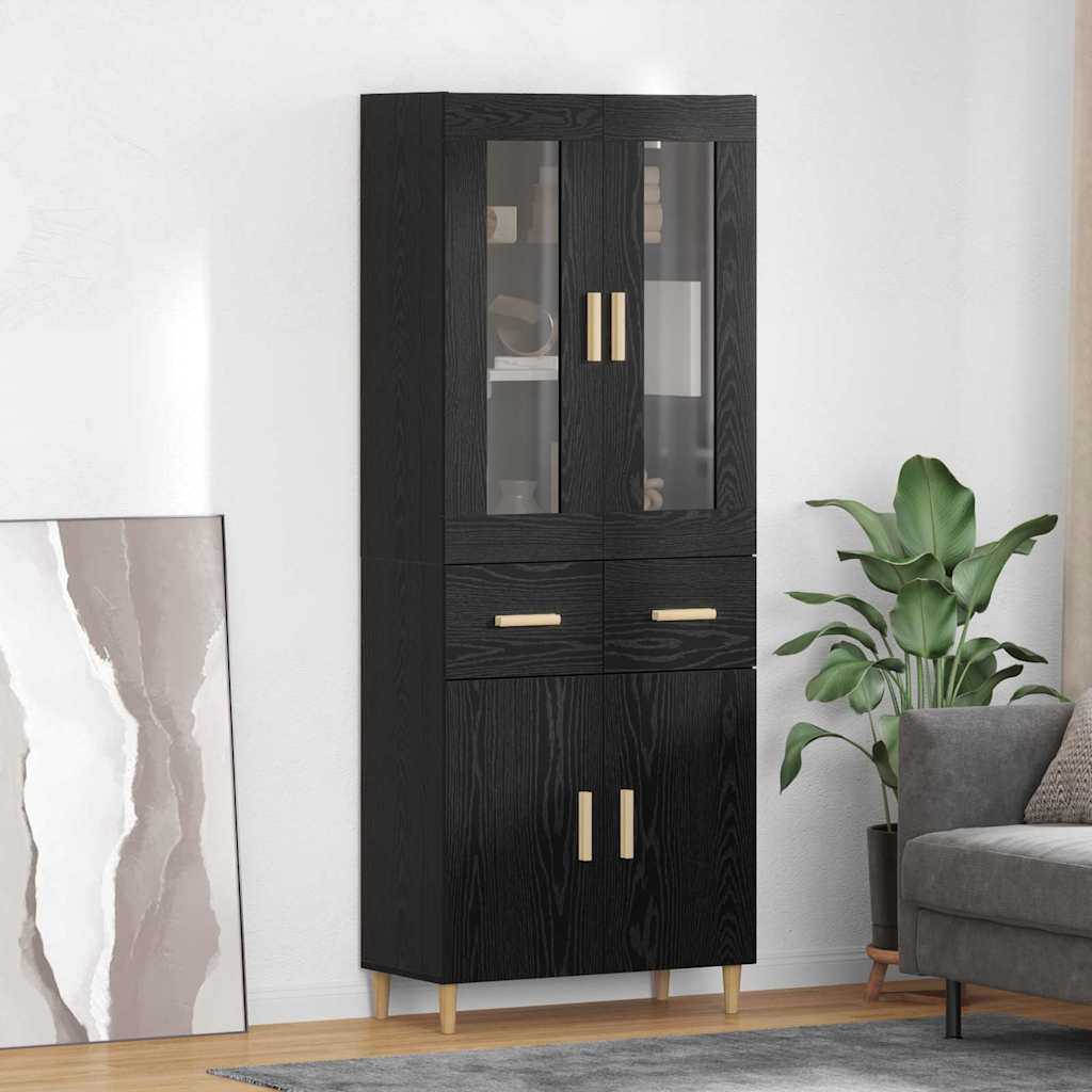 Highboard Sort eg 69,5 x 34 x 180 cm Konstrueret træ