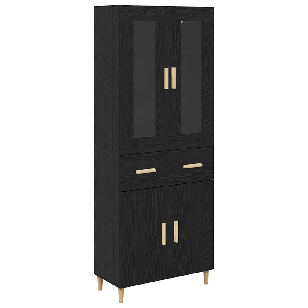 Highboard Sort eg 69,5 x 34 x 180 cm Konstrueret træ