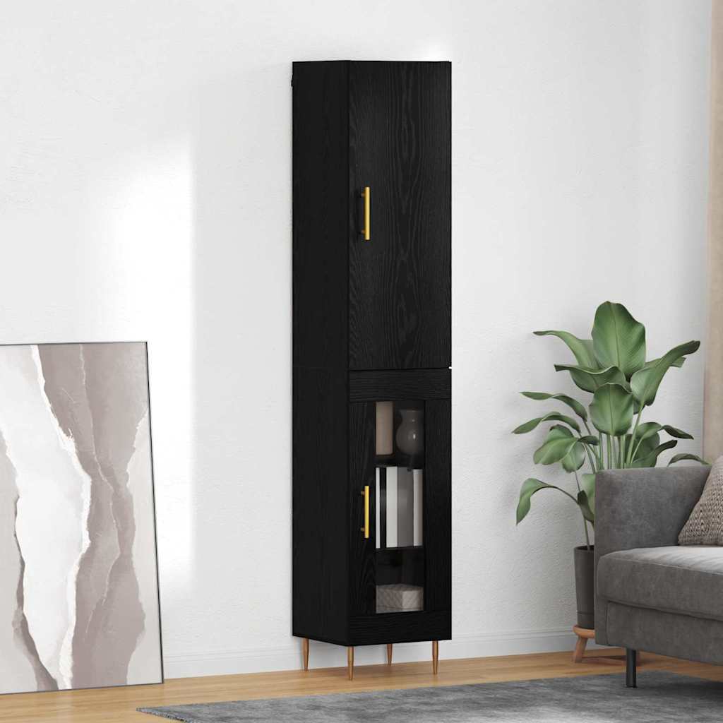 Highboard 2 stk. Sort eg 34,5 x 34 x 180 cm Konstrueret træ