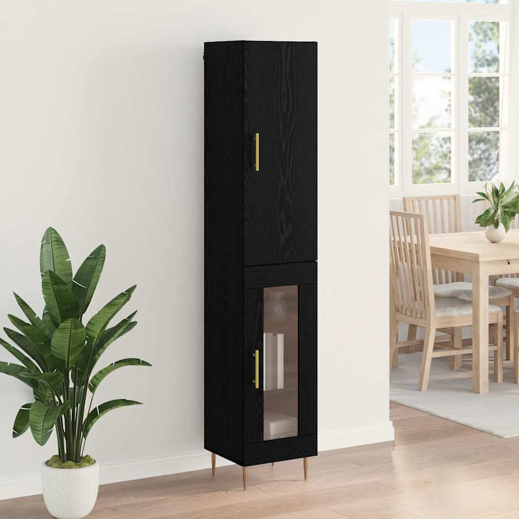 Highboard 2 stk. Sort eg 34,5 x 34 x 180 cm Konstrueret træ