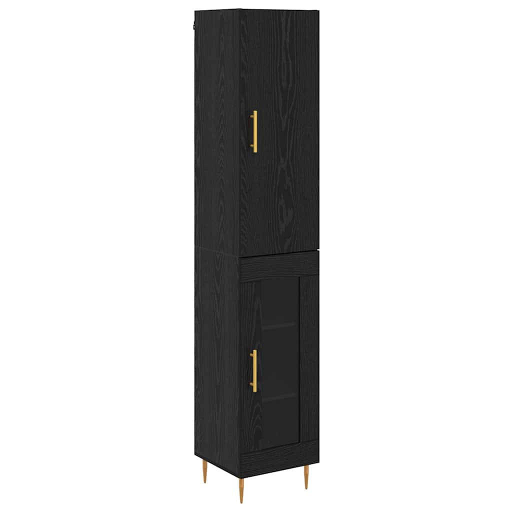 Highboard 2 stk. Sort eg 34,5 x 34 x 180 cm Konstrueret træ