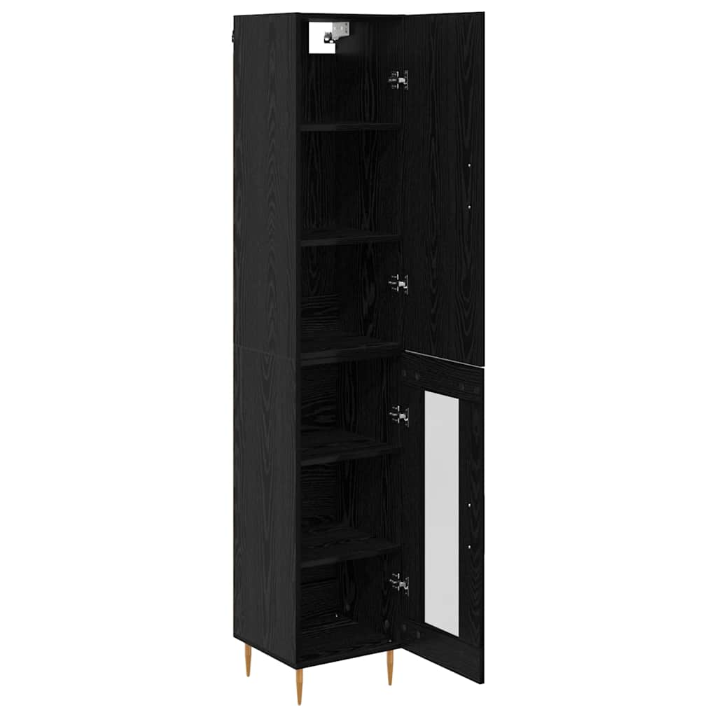 Highboard 2 stk. Sort eg 34,5 x 34 x 180 cm Konstrueret træ