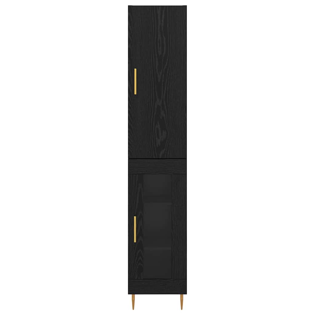 Highboard 2 stk. Sort eg 34,5 x 34 x 180 cm Konstrueret træ