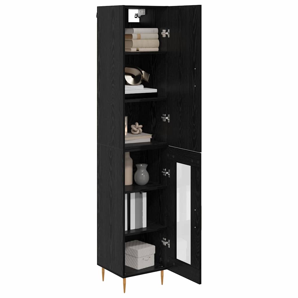 Highboard 2 stk. Sort eg 34,5 x 34 x 180 cm Konstrueret træ