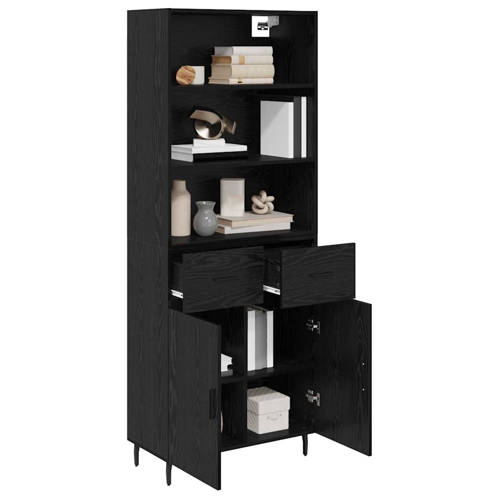 Highboard 2 stk. Sort eg 69,5 x 34 x 180 cm Konstrueret træ