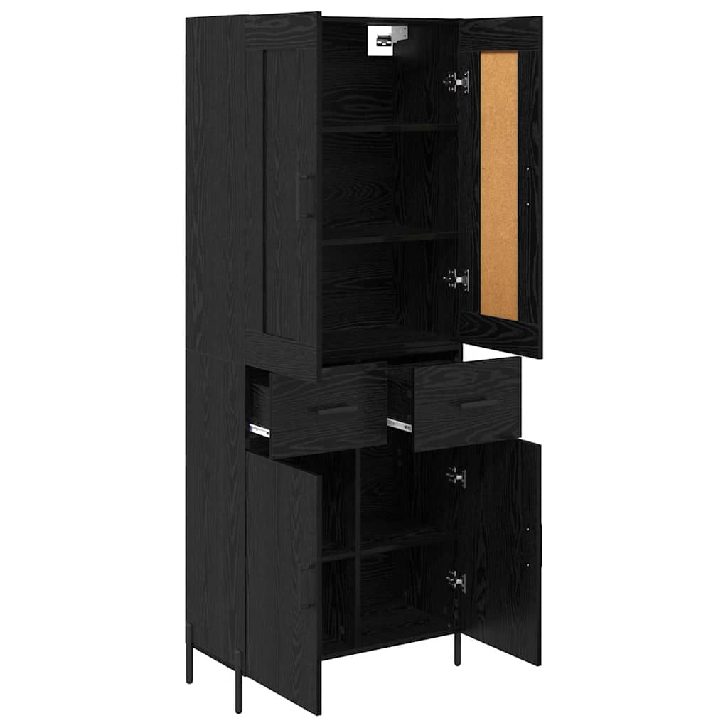 Highboard 2 stk. Sort eg 69,5 x 34 x 180 cm Konstrueret træ