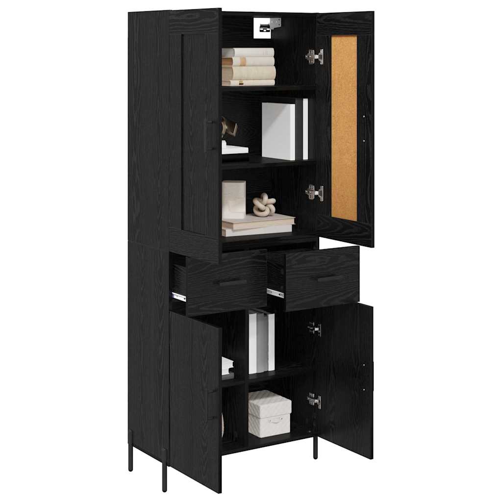 Highboard 2 stk. Sort eg 69,5 x 34 x 180 cm Konstrueret træ