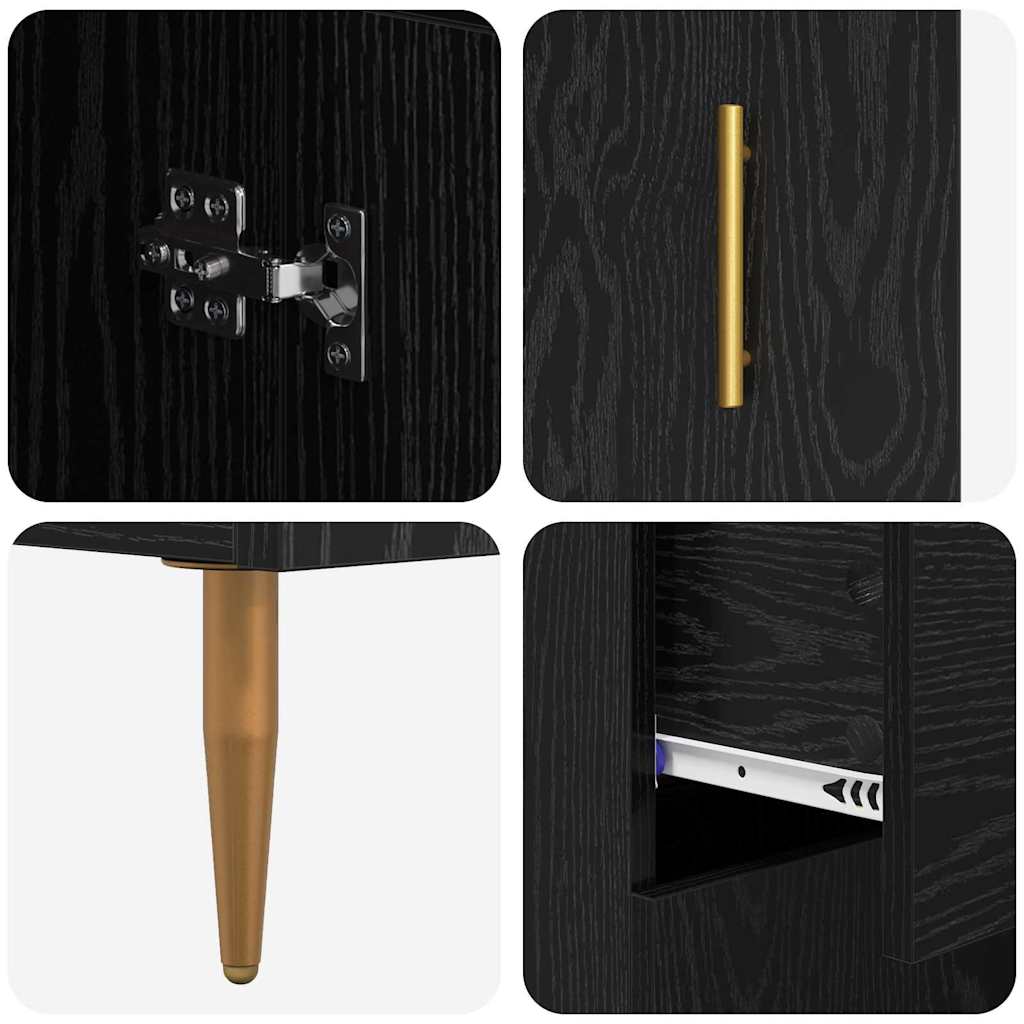 Highboard Sort eg 69,5 x 34 x 180 cm Konstrueret træ