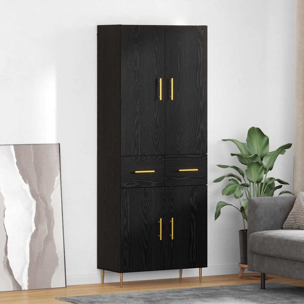 Highboard Sort eg 69,5 x 34 x 180 cm Konstrueret træ