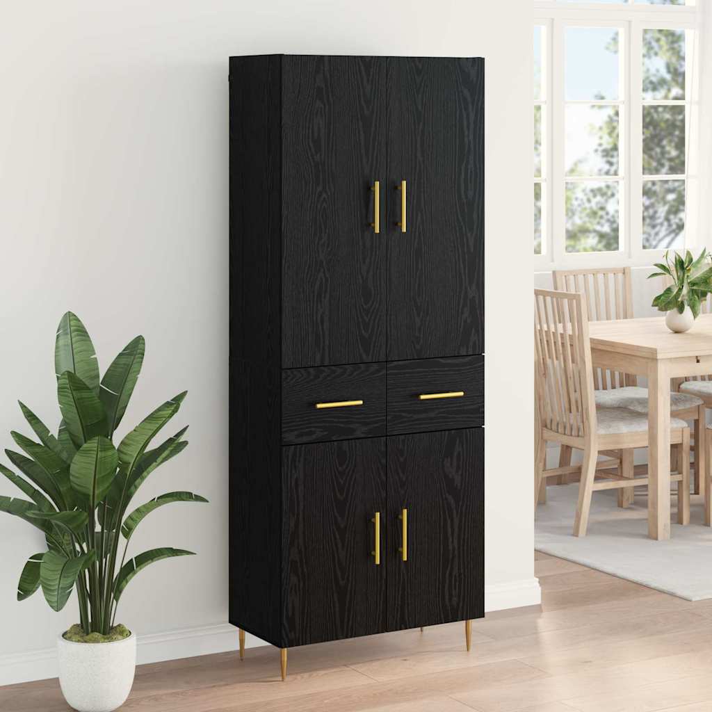 Highboard Sort eg 69,5 x 34 x 180 cm Konstrueret træ