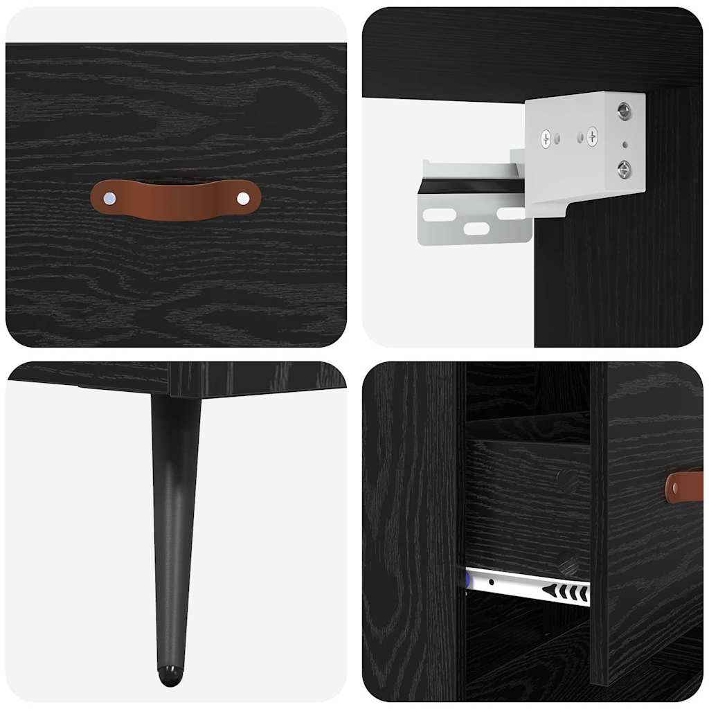 Highboard Sort eg 69,5 x 34 x 180 cm Konstrueret træ