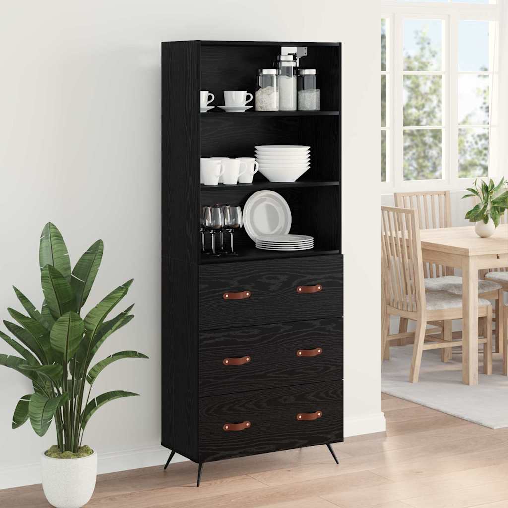 Highboard Sort eg 69,5 x 34 x 180 cm Konstrueret træ