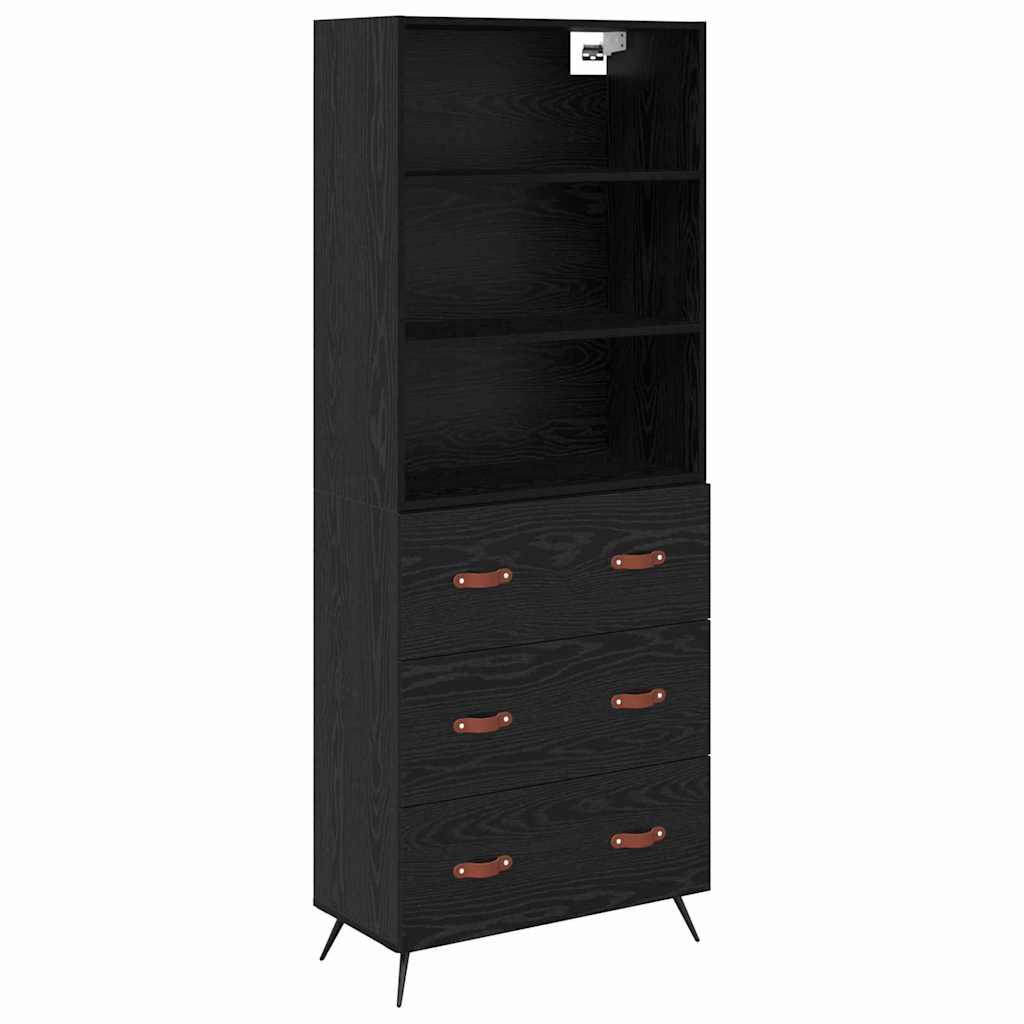 Highboard Sort eg 69,5 x 34 x 180 cm Konstrueret træ