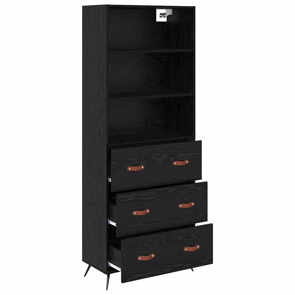 Highboard Sort eg 69,5 x 34 x 180 cm Konstrueret træ