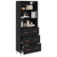 Highboard Sort eg 69,5 x 34 x 180 cm Konstrueret træ