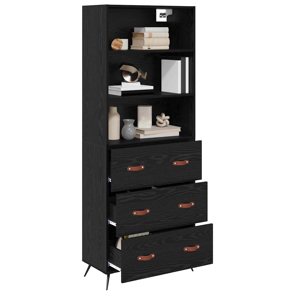 Highboard Sort eg 69,5 x 34 x 180 cm Konstrueret træ