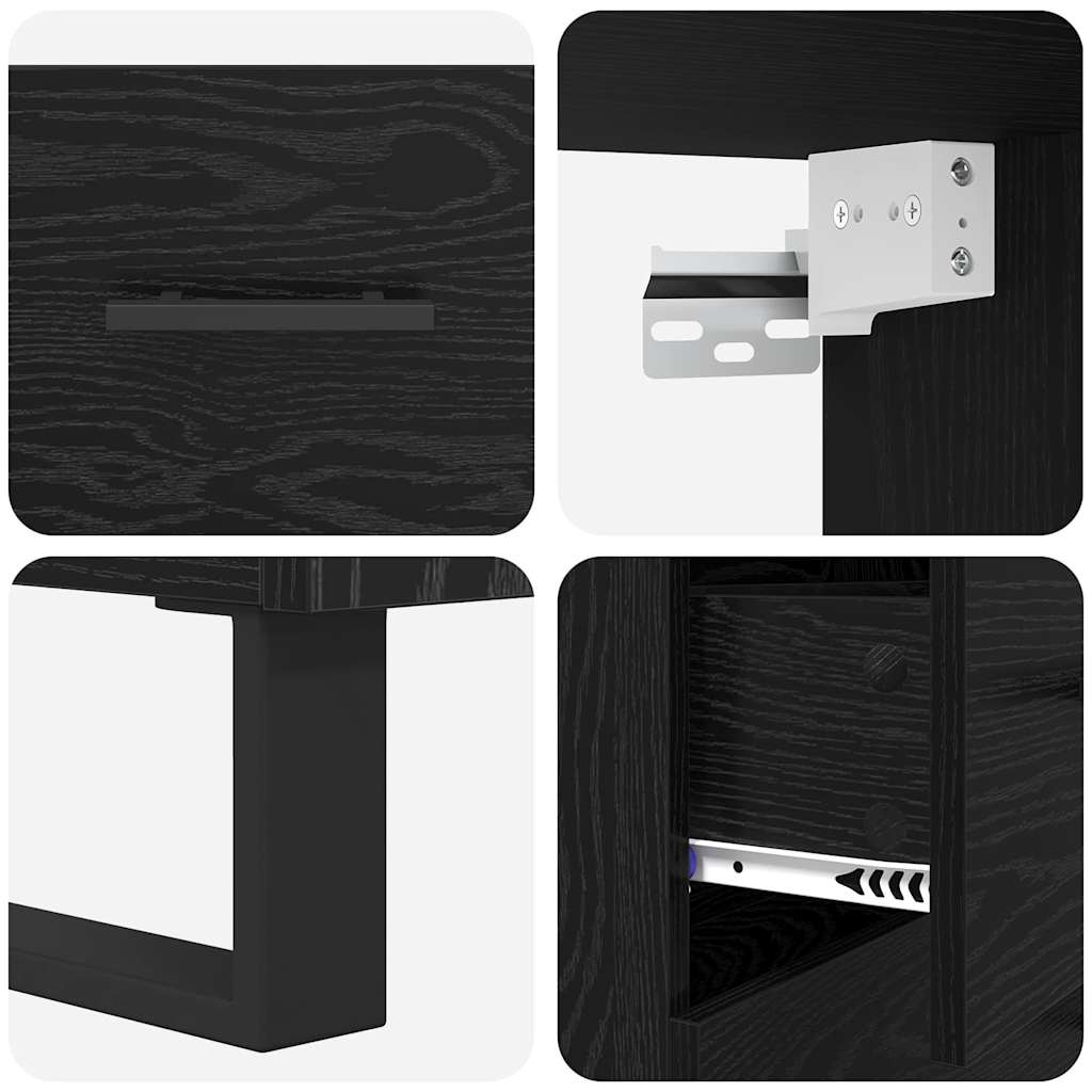 Highboard 2 stk. Sort eg 69,5 x 34 x 180 cm