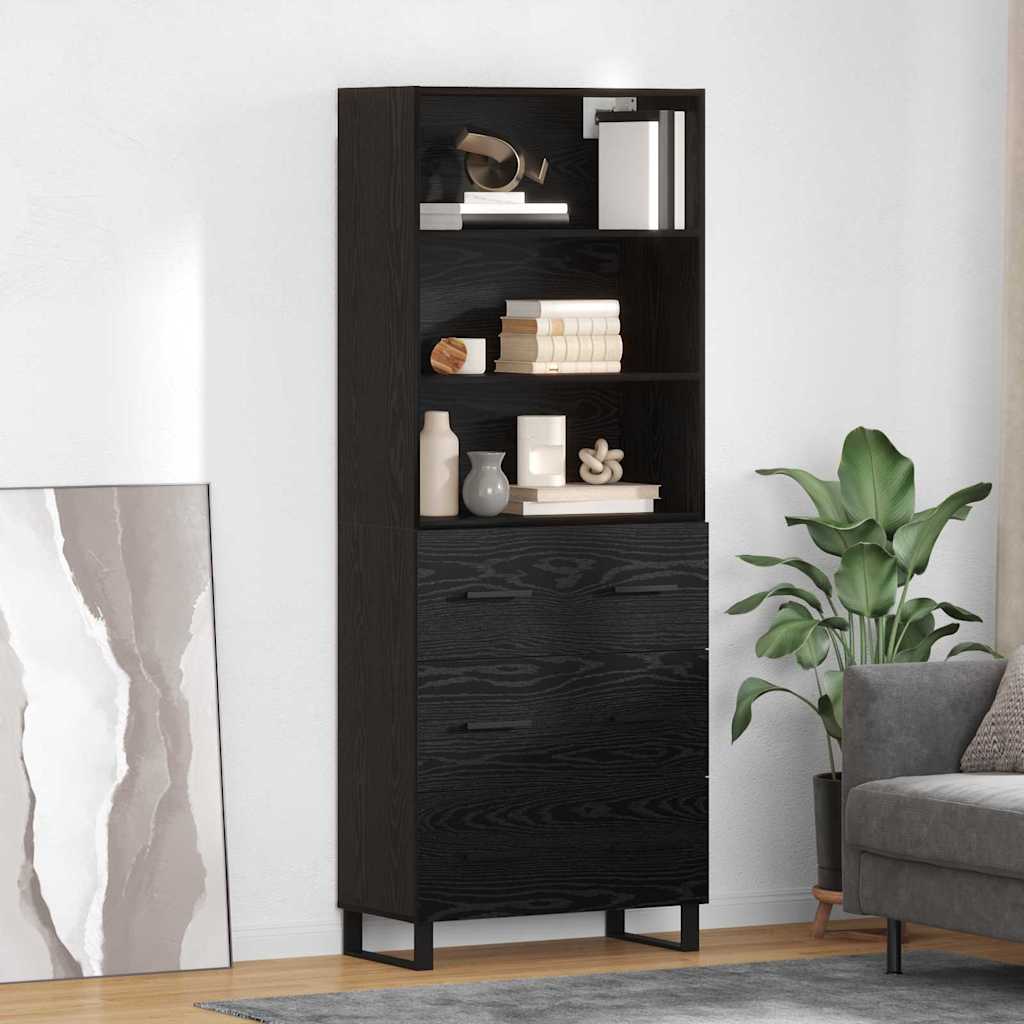 Highboard 2 stk. Sort eg 69,5 x 34 x 180 cm
