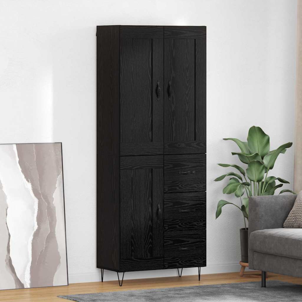 Highboard Sort eg 69,5 x 34 x 180 cm Konstrueret træ