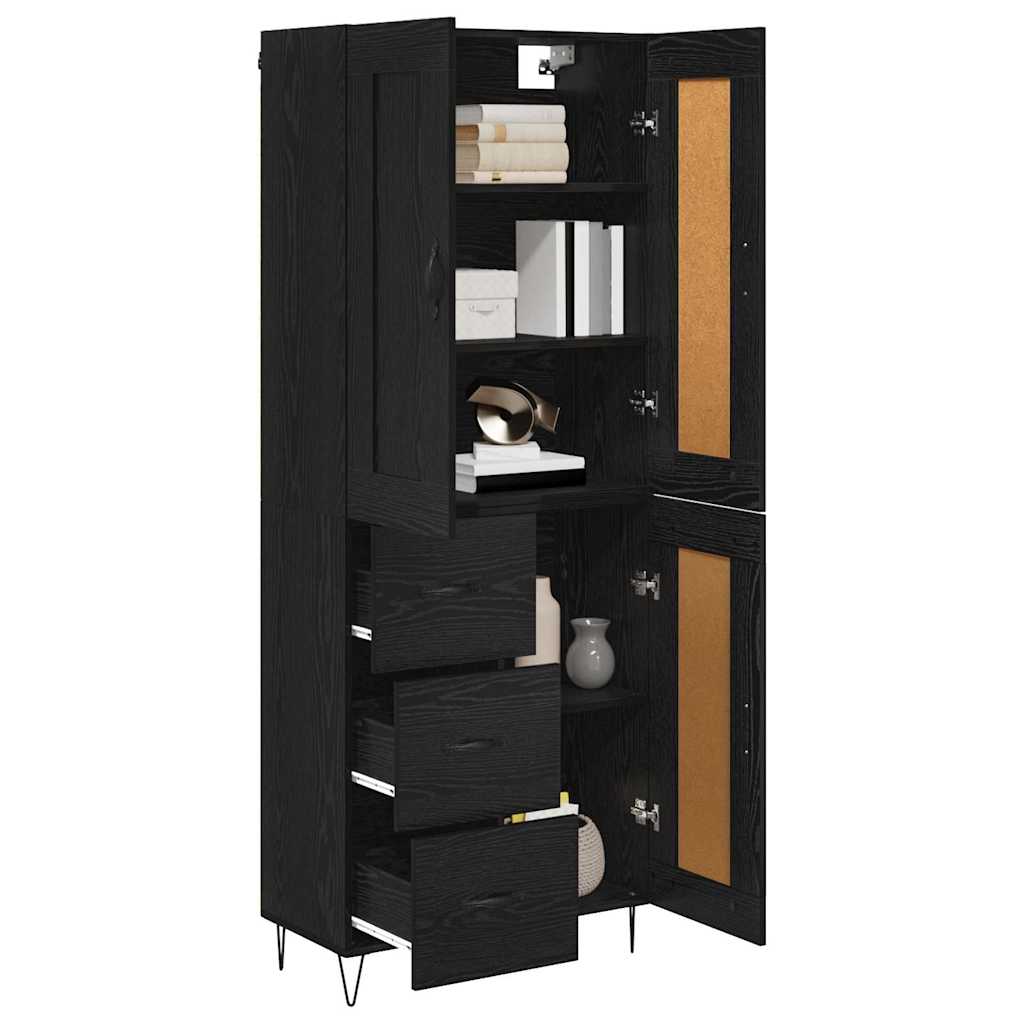 Highboard Sort eg 69,5 x 34 x 180 cm Konstrueret træ