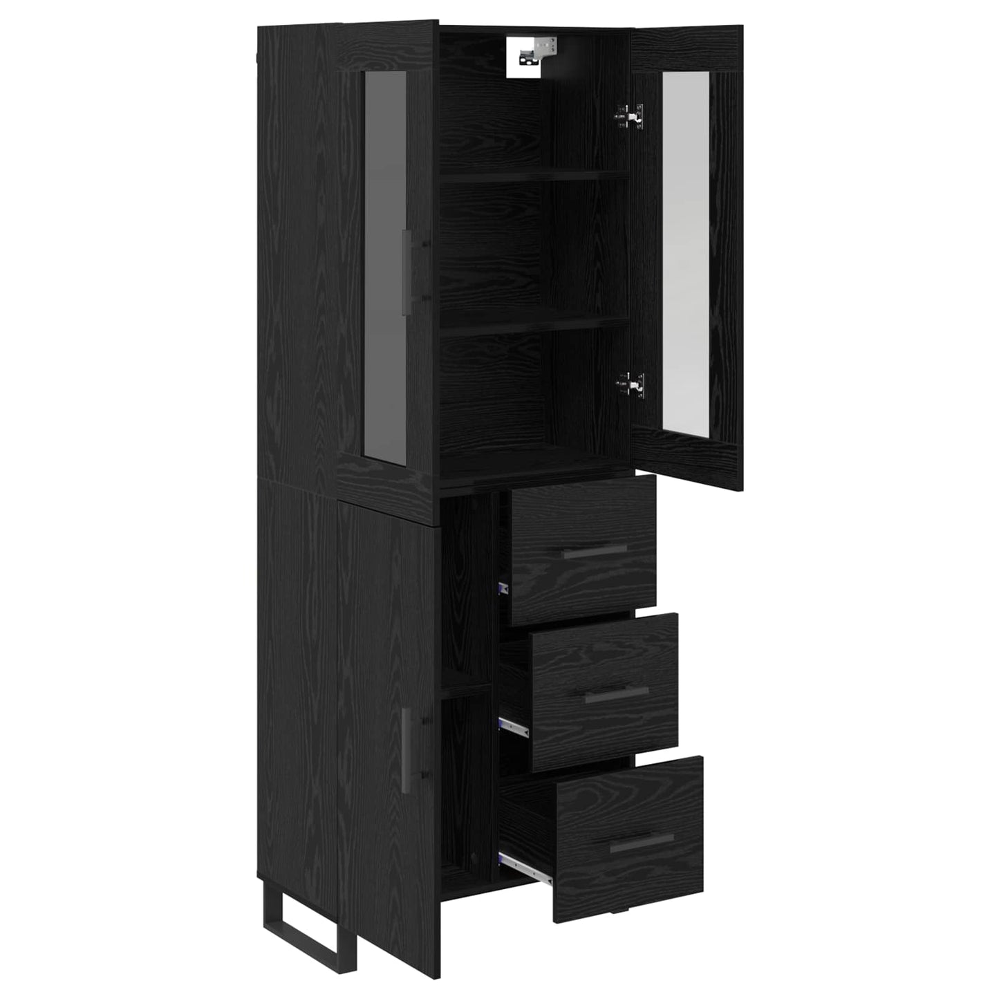 Highboard 2 stk. Sort eg 69,5 x 34 x 180 cm Konstrueret træ