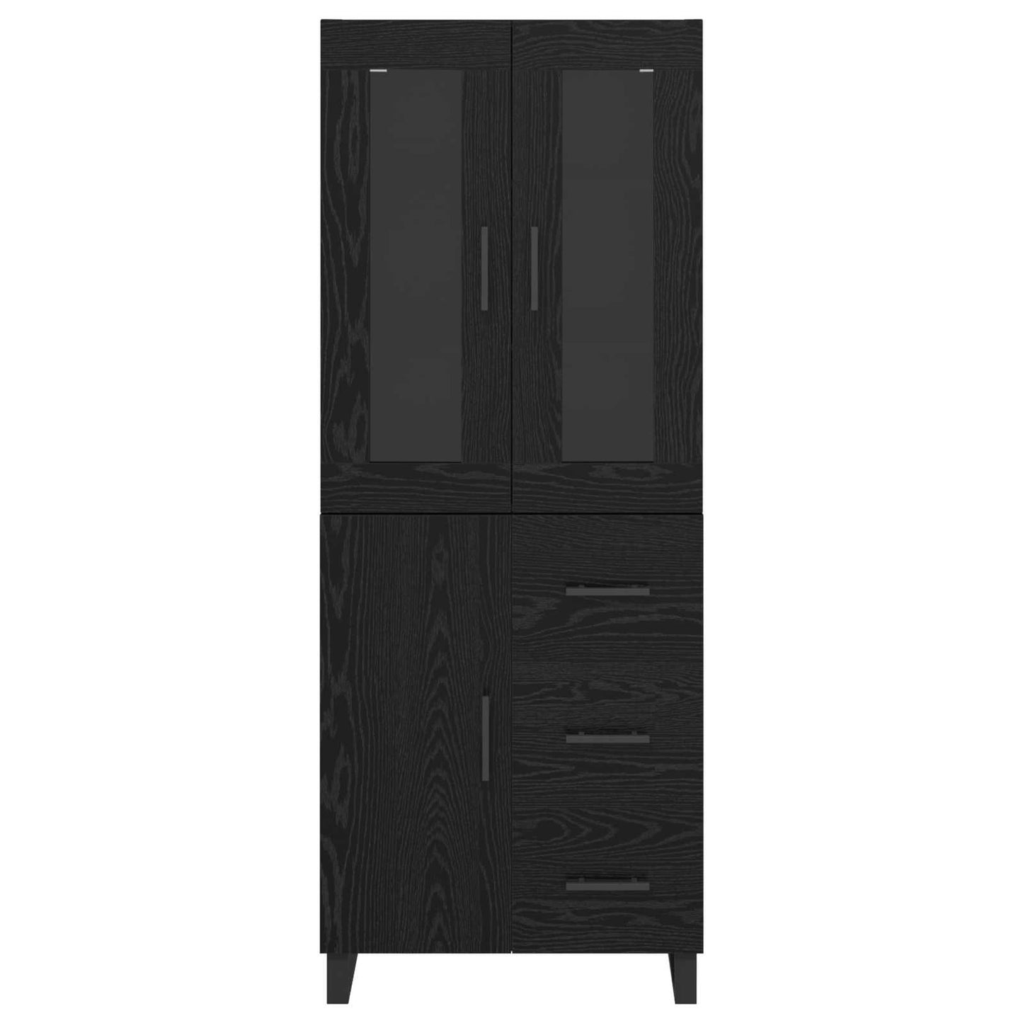 Highboard 2 stk. Sort eg 69,5 x 34 x 180 cm Konstrueret træ