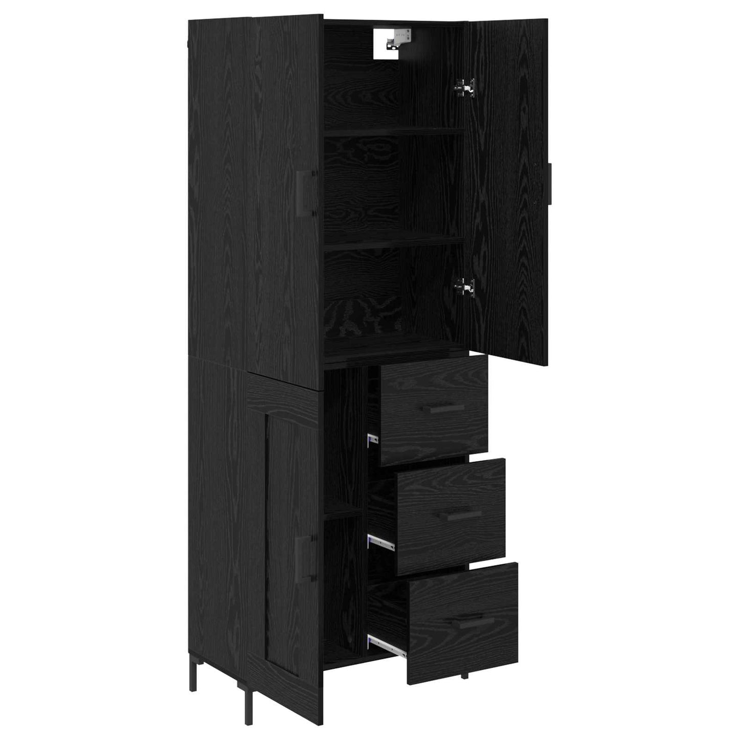 Highboard Sort eg 69,5 x 34 x 180 cm Konstrueret træ