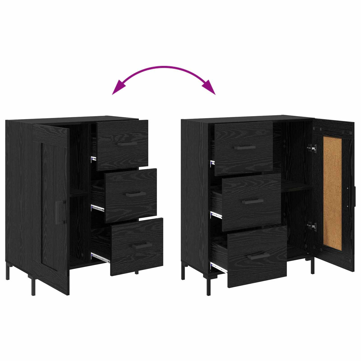 Highboard Sort eg 69,5 x 34 x 180 cm Konstrueret træ