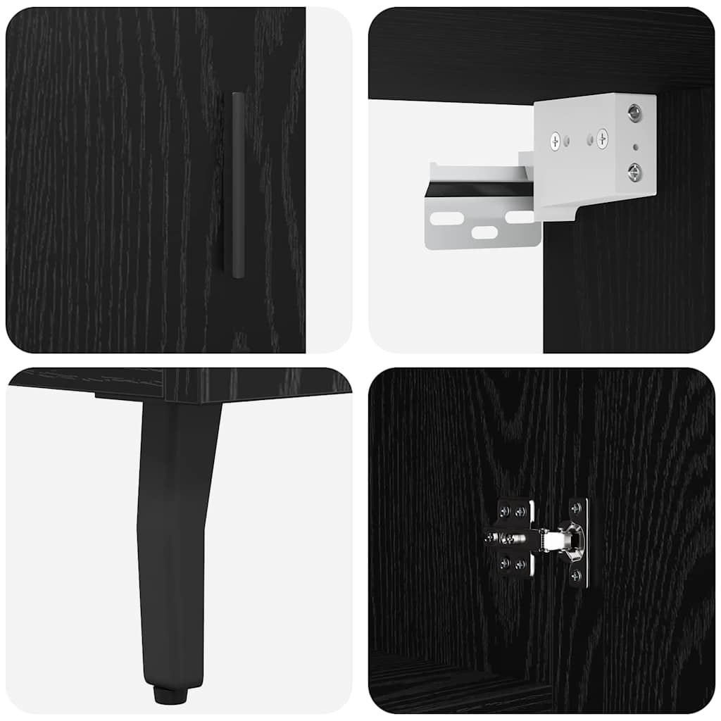 Highboard 2 stk. Sort eg 69,5 x 34 x 180 cm Konstrueret træ