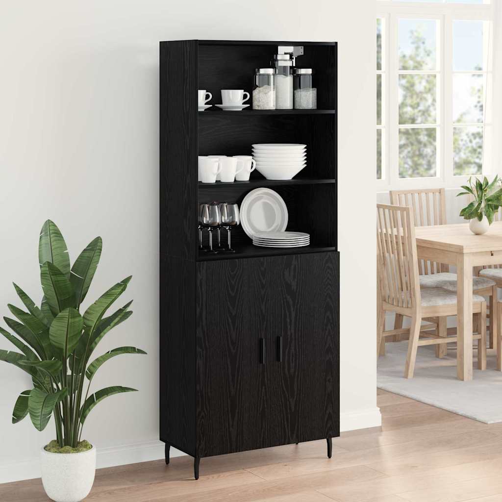 Highboard 2 stk. Sort eg 69,5 x 34 x 180 cm Konstrueret træ