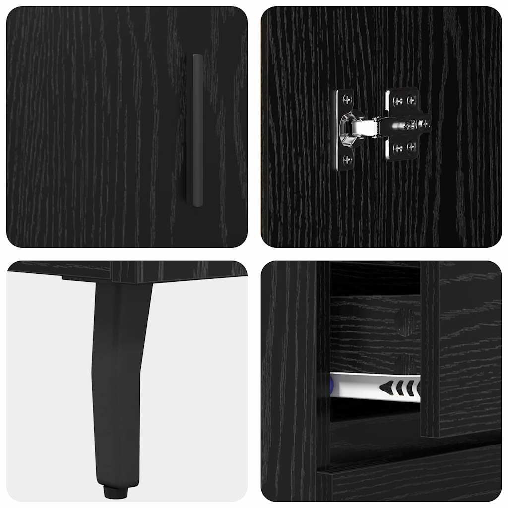 Highboard 2 stk. Sort eg 69,5 x 34 x 180 cm Konstrueret træ