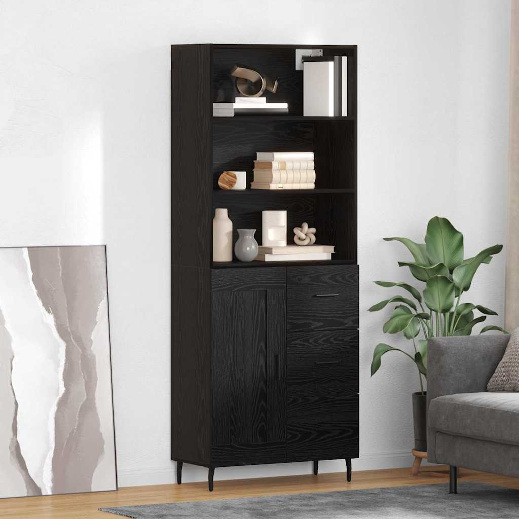 Highboard 2 stk. Sort eg 69,5 x 34 x 180 cm Konstrueret træ