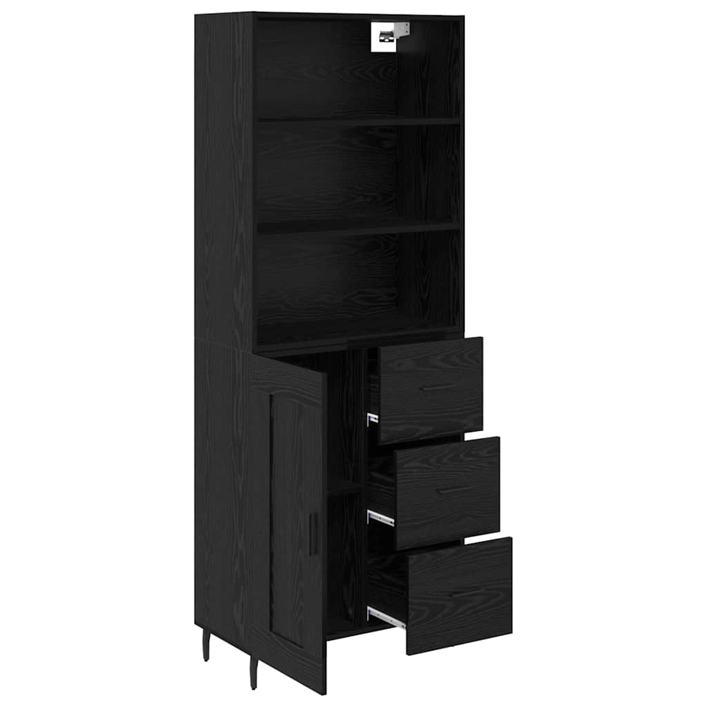 Highboard 2 stk. Sort eg 69,5 x 34 x 180 cm Konstrueret træ