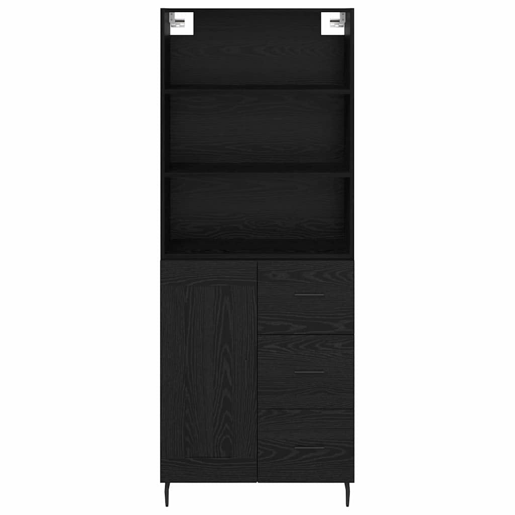 Highboard 2 stk. Sort eg 69,5 x 34 x 180 cm Konstrueret træ