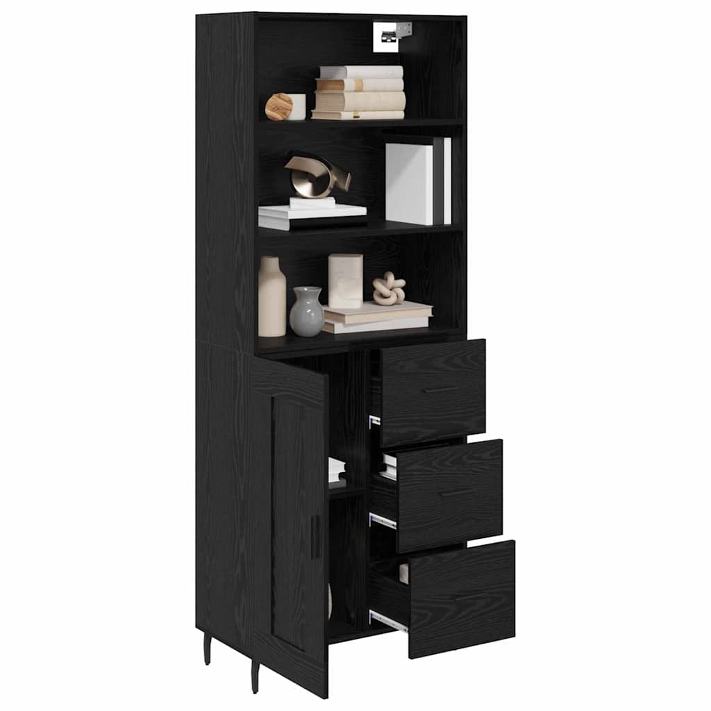 Highboard 2 stk. Sort eg 69,5 x 34 x 180 cm Konstrueret træ