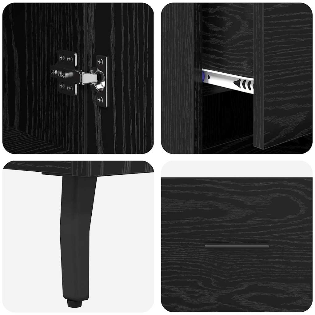 Highboard Sort eg 34,5 x 34 x 180 cm Konstrueret træ