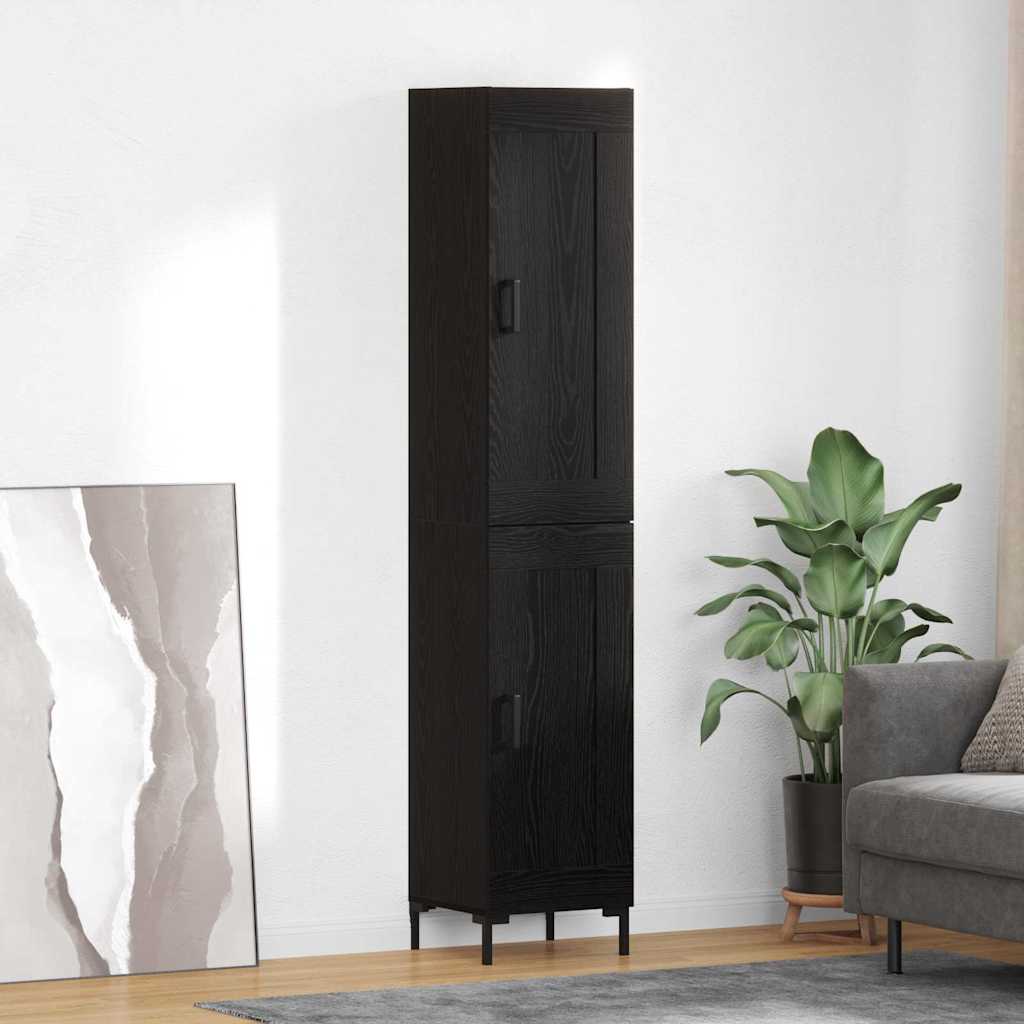 Highboard Sort eg 34,5 x 34 x 180 cm Konstrueret træ