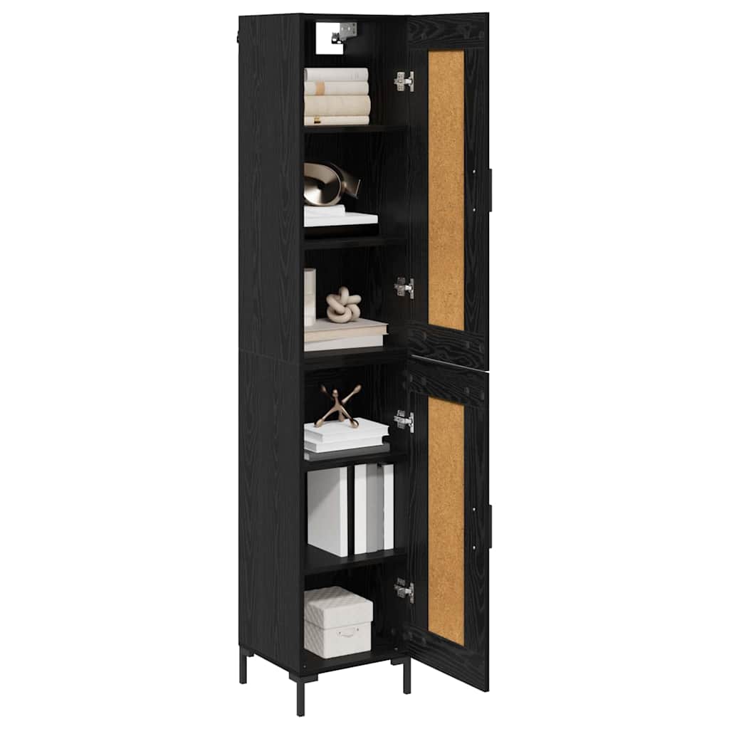 Highboard Sort eg 34,5 x 34 x 180 cm Konstrueret træ