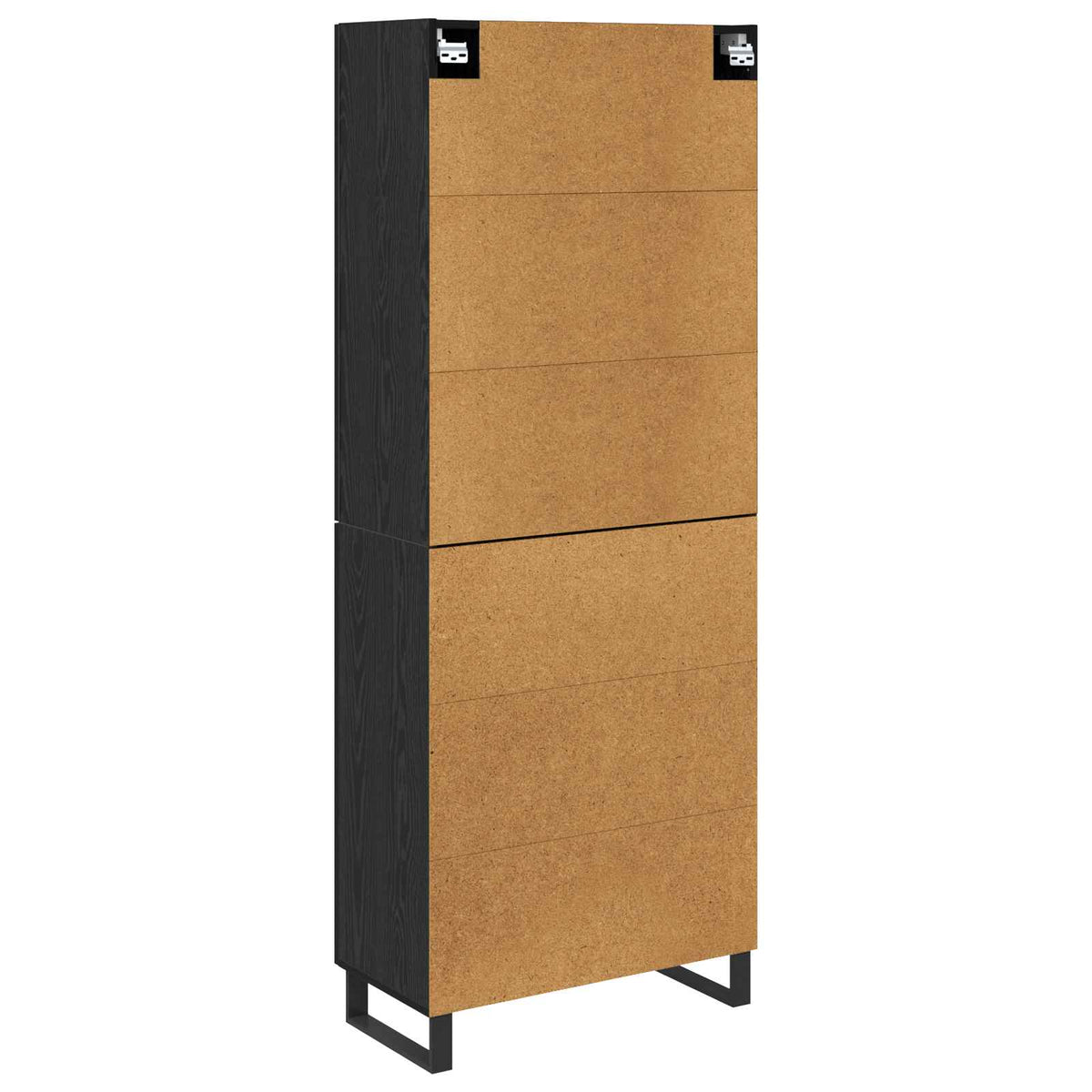 Highboard 2 stk. Sort eg 69,5 x 34 x 180 cm Ingeniørtræ og glas