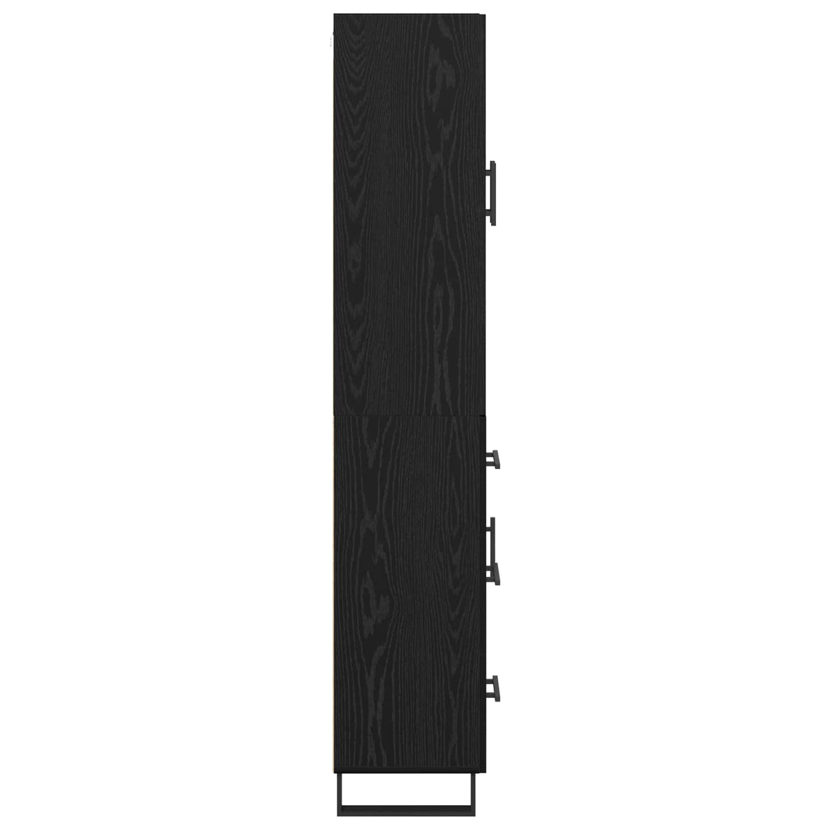 Highboard 2 stk. Sort eg 69,5 x 34 x 180 cm Ingeniørtræ og glas