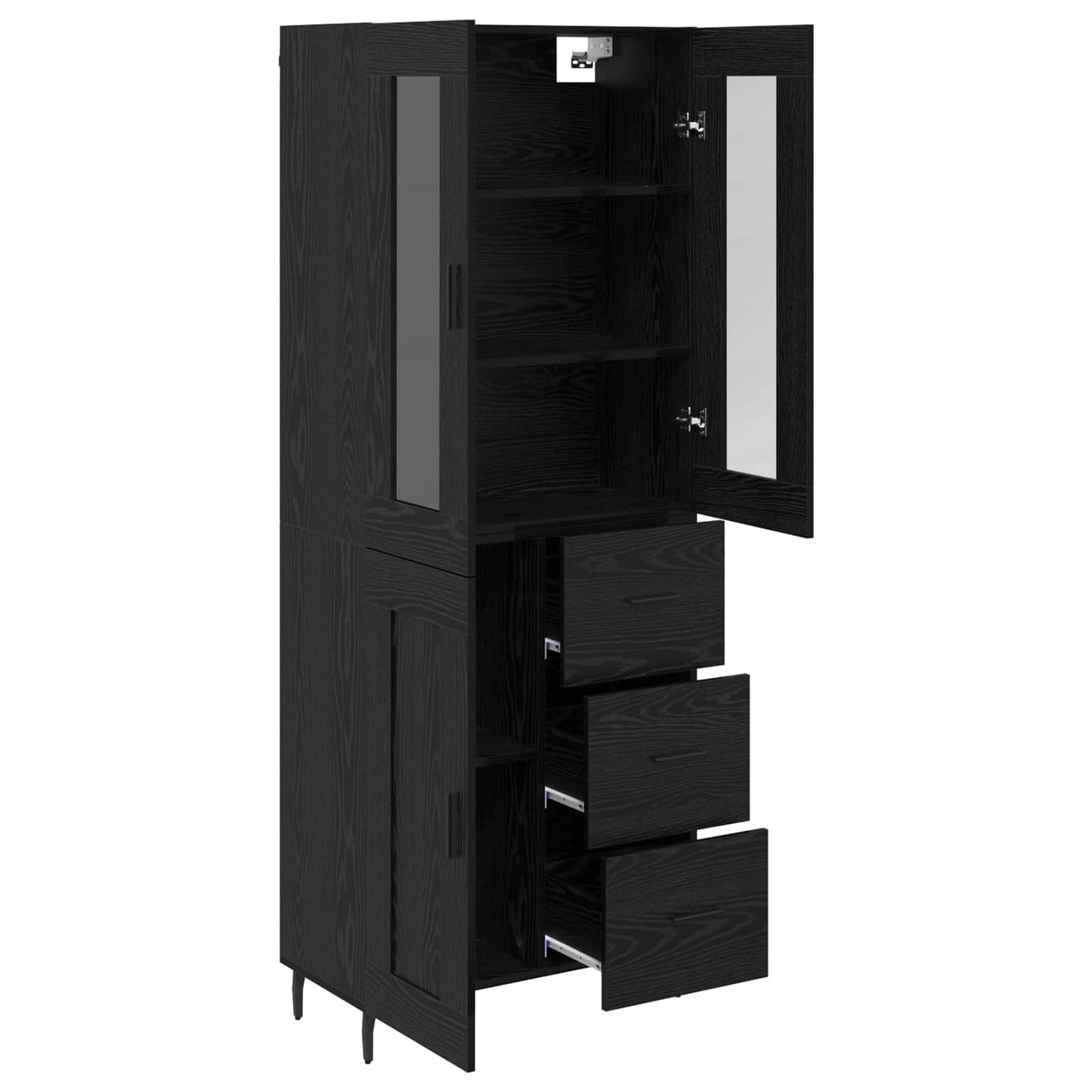 Highboard 2 stk. Sort eg 69,5 x 34 x 180 cm Konstrueret træ