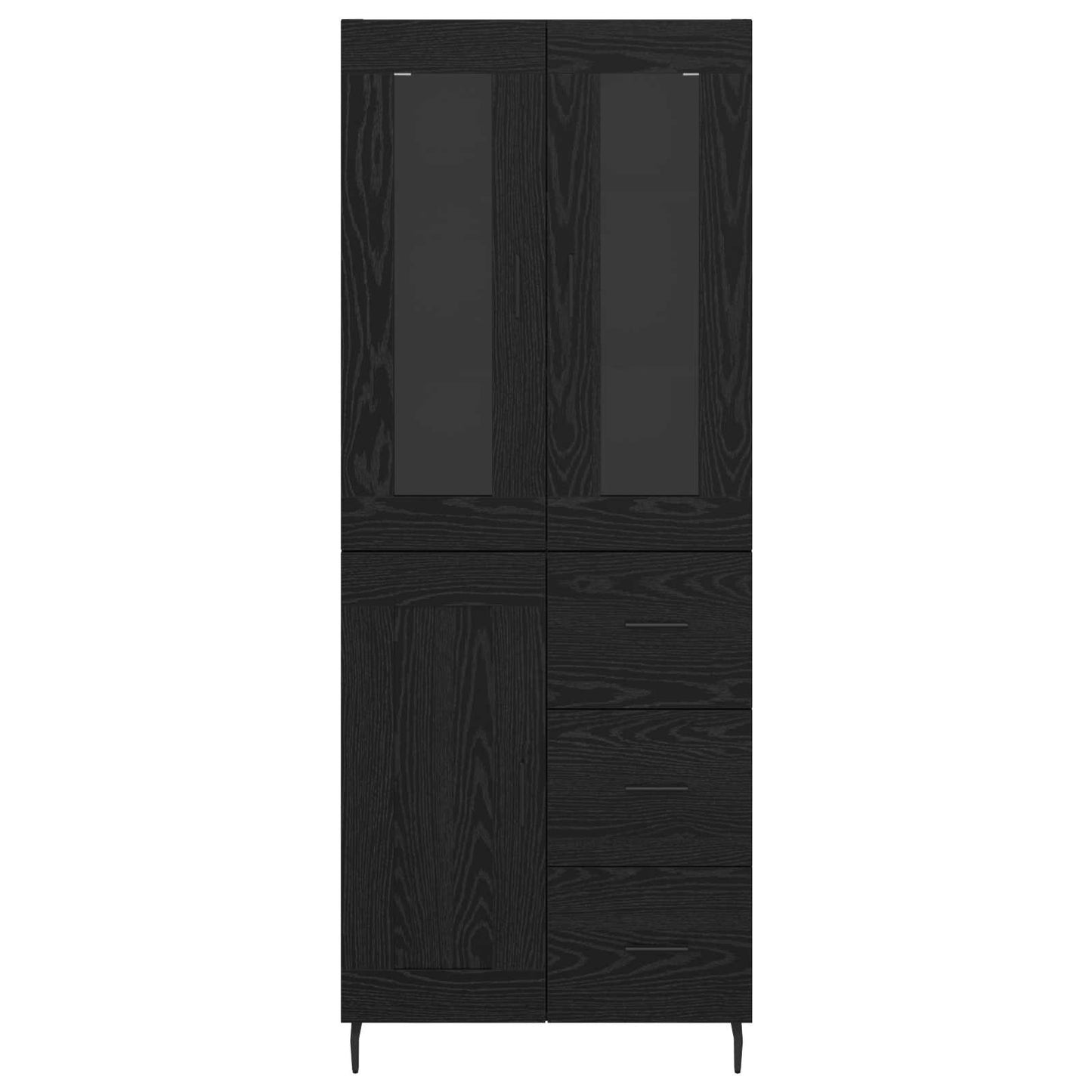 Highboard 2 stk. Sort eg 69,5 x 34 x 180 cm Konstrueret træ