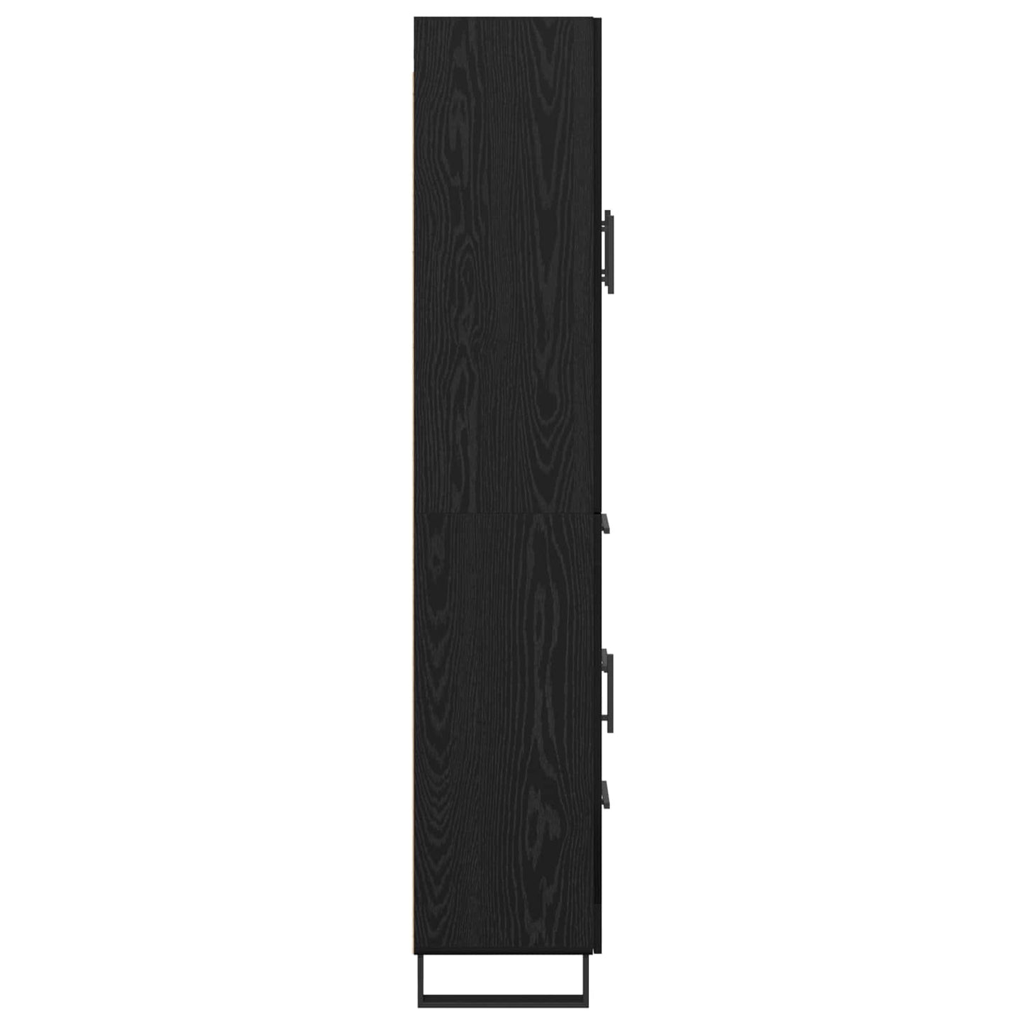 Highboard 2 stk. Sort eg 69,5 x 34 x 180 cm Ingeniørtræ og glas