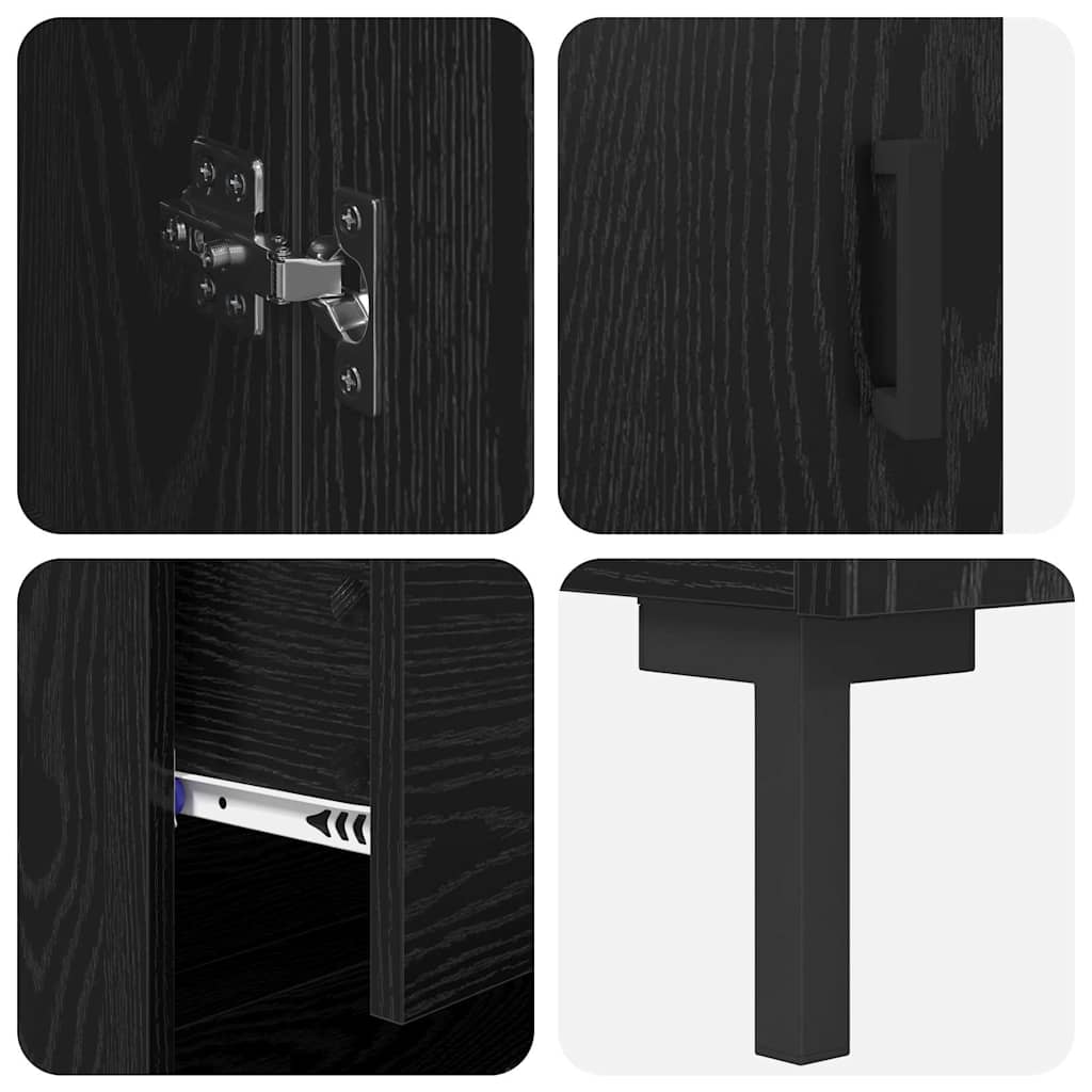 Highboard 2 stk. Sort eg 69,5 x 34 x 180 cm Konstrueret træ