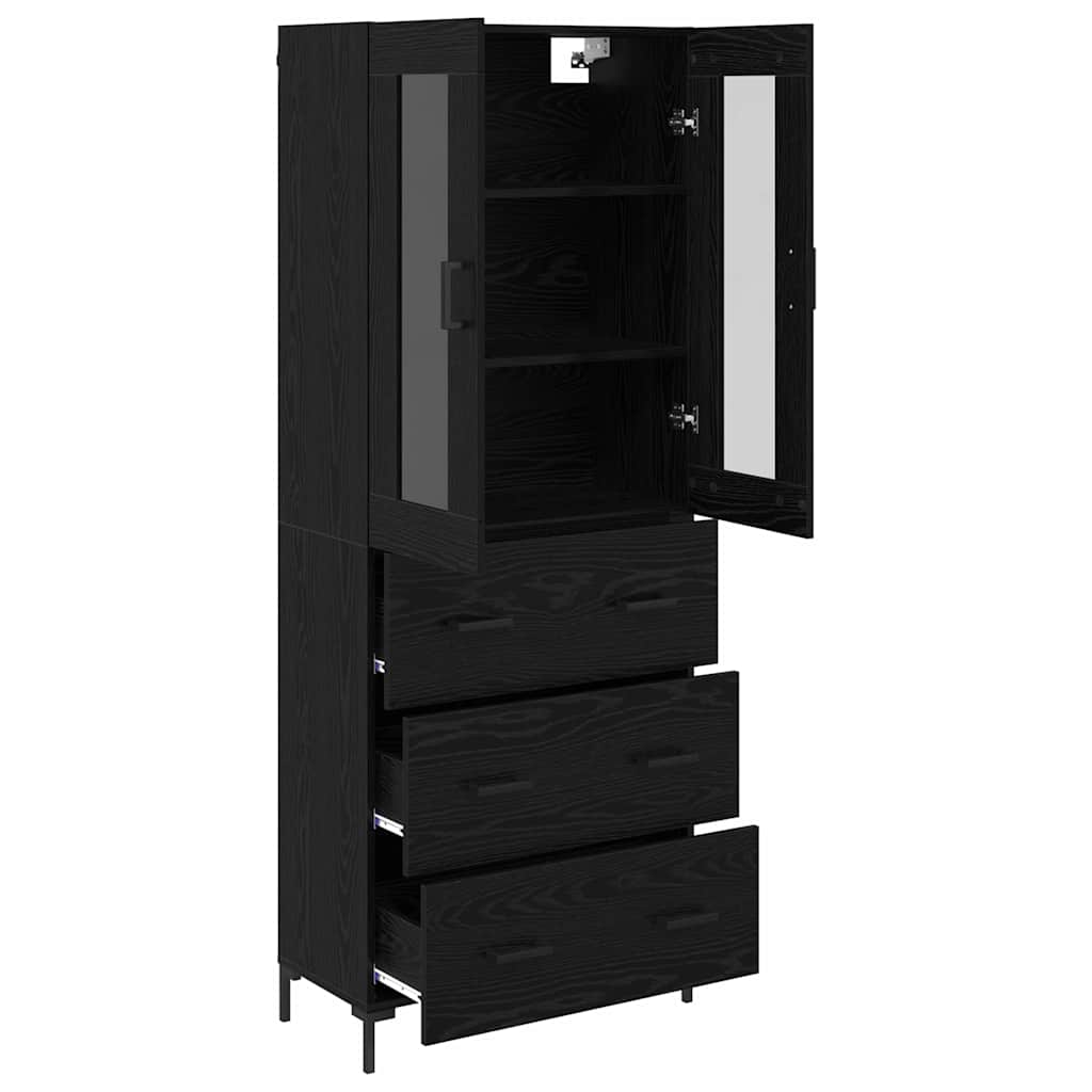 Highboard 2 stk. Sort eg 69,5 x 34 x 180 cm Konstrueret træ