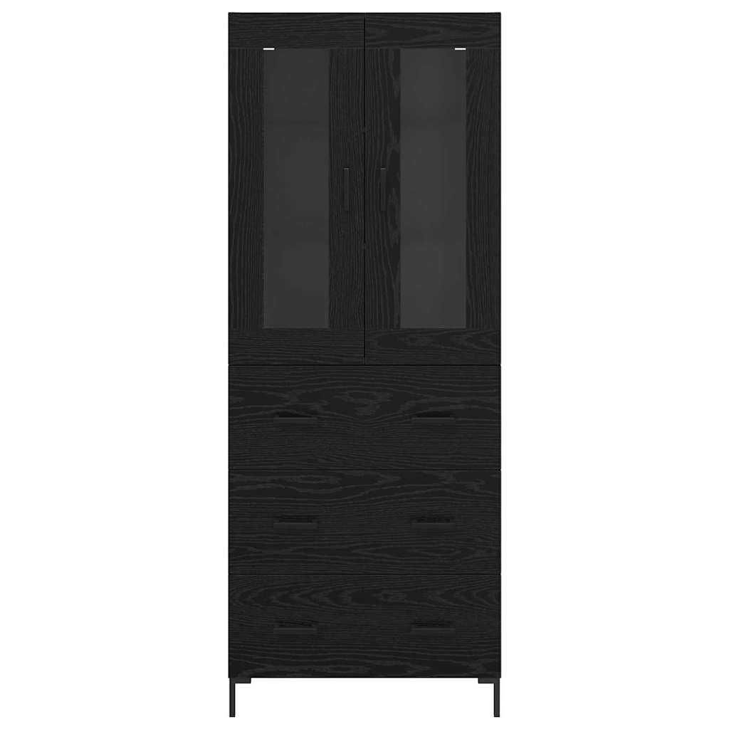 Highboard 2 stk. Sort eg 69,5 x 34 x 180 cm Konstrueret træ