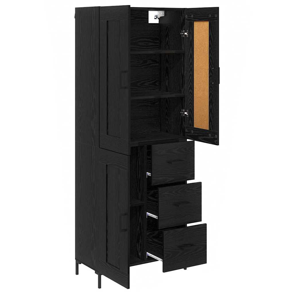 Highboard 2 stk. Sort eg 69,5 x 34 x 180 cm Konstrueret træ