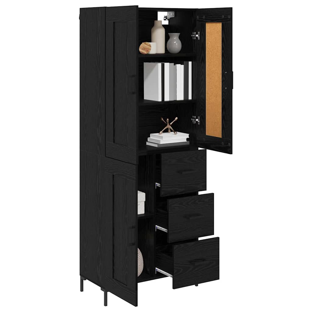 Highboard 2 stk. Sort eg 69,5 x 34 x 180 cm Konstrueret træ