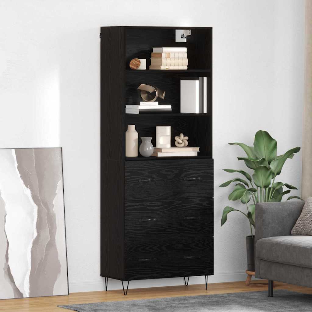Highboard 2 stk. Sort eg 69,5 x 34 x 180 cm