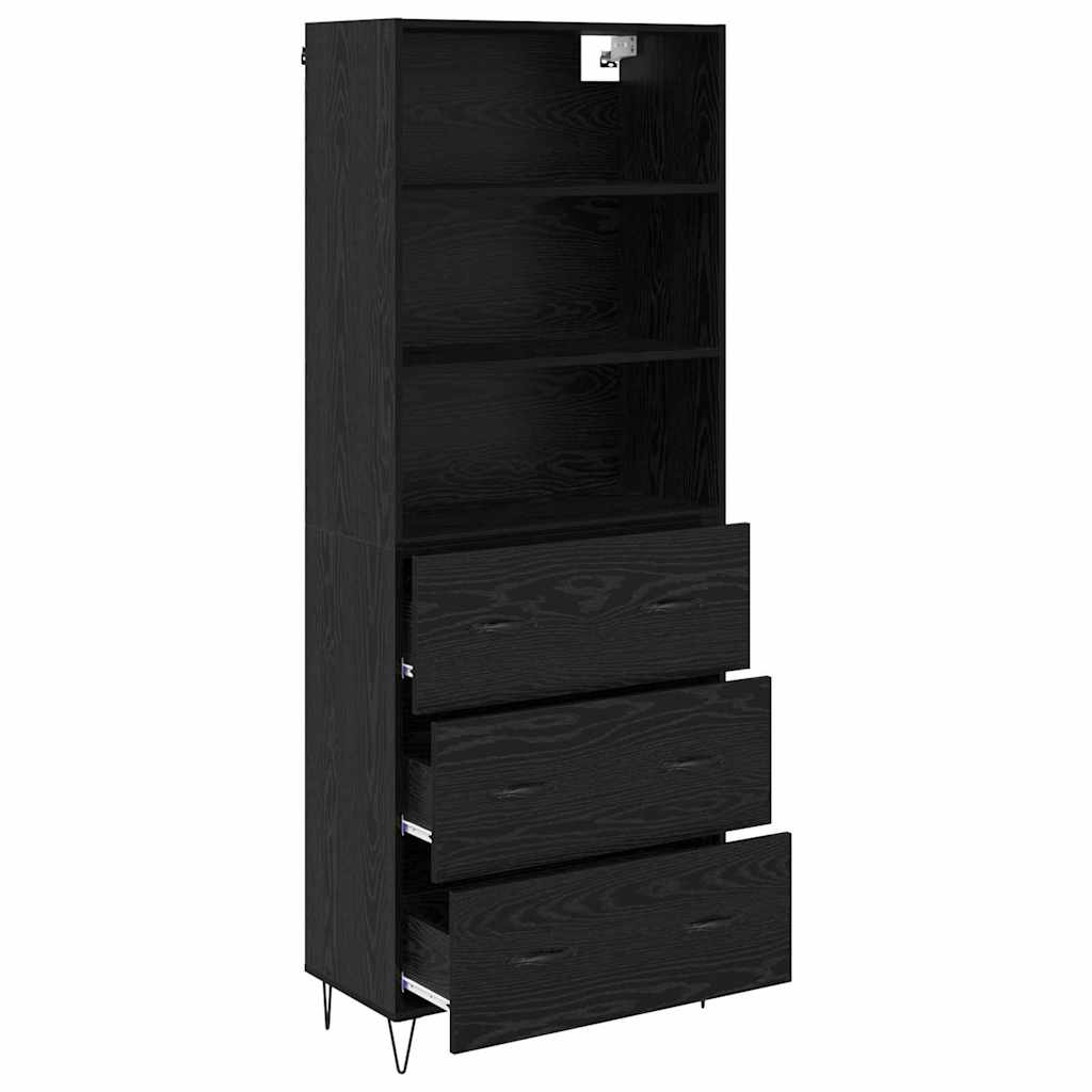Highboard 2 stk. Sort eg 69,5 x 34 x 180 cm